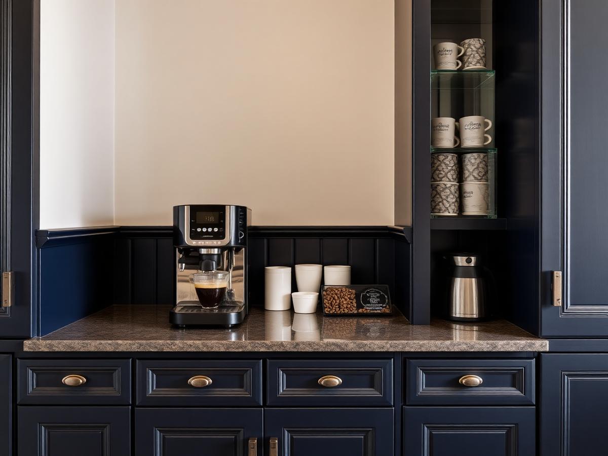 Coffee corner com máquina de café profissional
